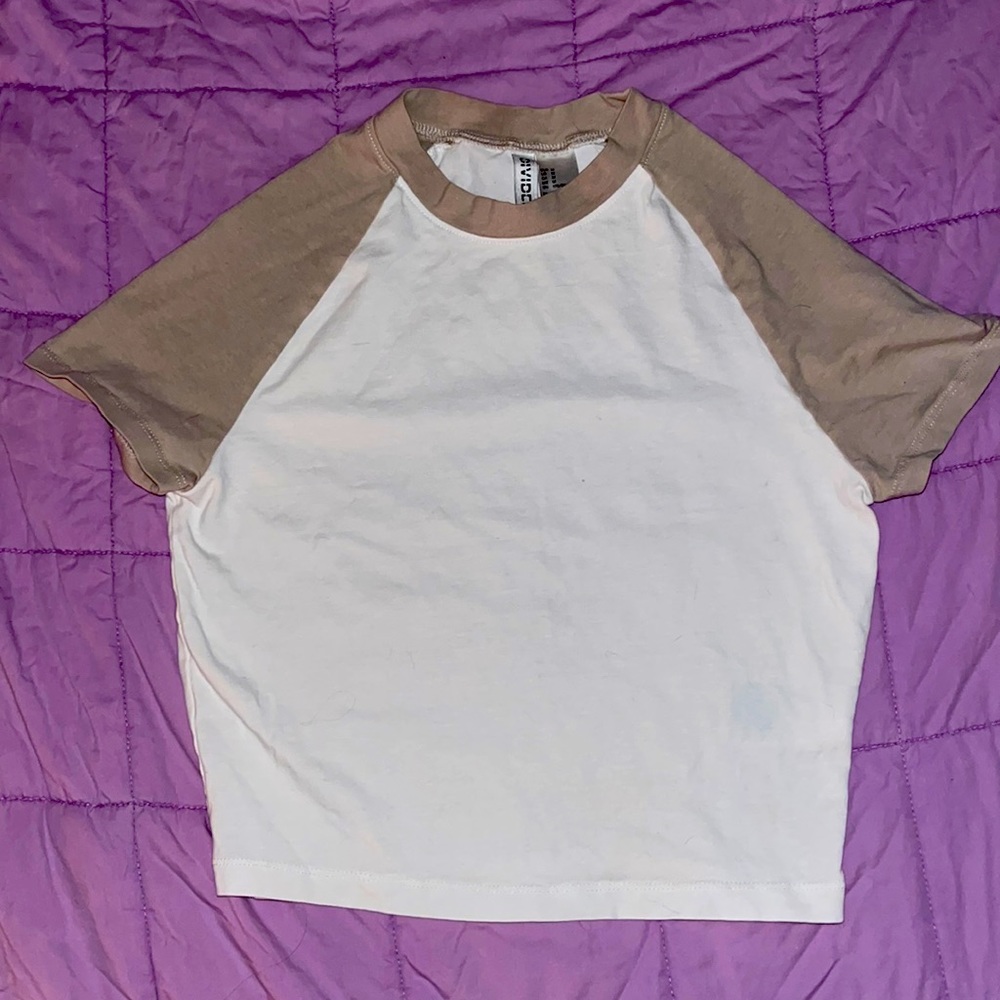 Beige Crop T-shirt H&M